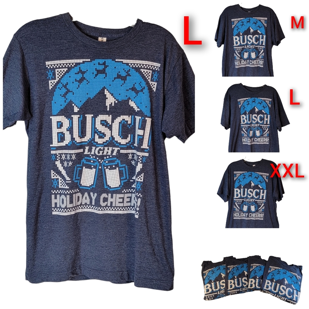 Colors Light Holiday Cheer Graphic Office Team Family Reunion Tee Lot of 4 M-XXL